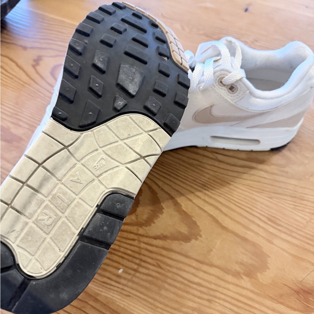 Nike Women's Athletic Sneakers in White and Light Beige - Picture 2 of 3